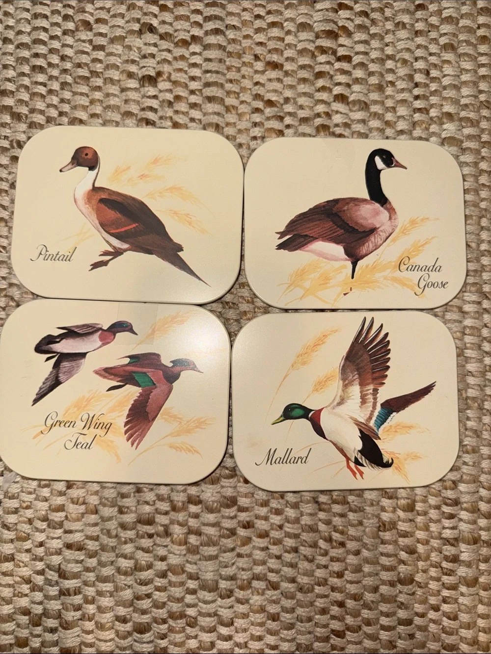 Avon TinCoasters Set of 4 Wild Game Bird Chesapeake Collection 4.5”x3.5” VTG 198